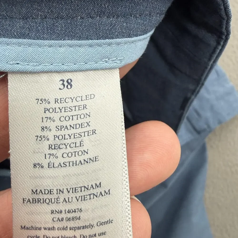 Faherty All Day Shorts Mens 38 Blue‎ 9 Inseam Chino Stretch Drawstring Casual